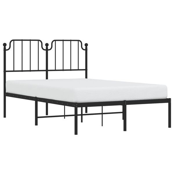 vidaXL Estrutura de cama com cabeceira 120x200 cm metal preto