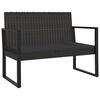 vidaXL 4 pcs conjunto lounge de jardim c/ almofad&otilde;es vime PE preto