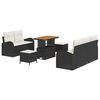 vidaXL Conjunto de Sof&aacute; de Jardim 8 unid. Preto vime PE