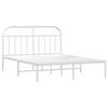 vidaXL Estrutura de cama com cabeceira 180x200 cm metal branco