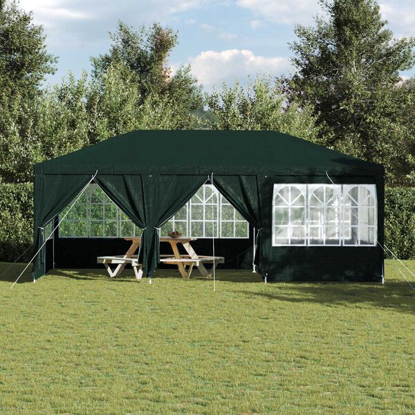 vidaXL Tenda de Festa Verde 600 x 400 x 266 cm Polietileno