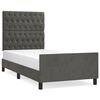 vidaXL Estrutura de cama sem colch&atilde;o 100x200 cm veludo cinzento-escuro