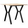 vidaXL Mesa de jantar estrutura em Y 90x90x75 cm pinho e a&ccedil;o