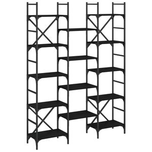 vidaXL Estante 127,5x28,5x172,5 cm derivados de madeira preto