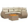 vidaXL 5 pcs conjunto de sof&aacute;s p/ jardim com almofad&otilde;es vime PE bege