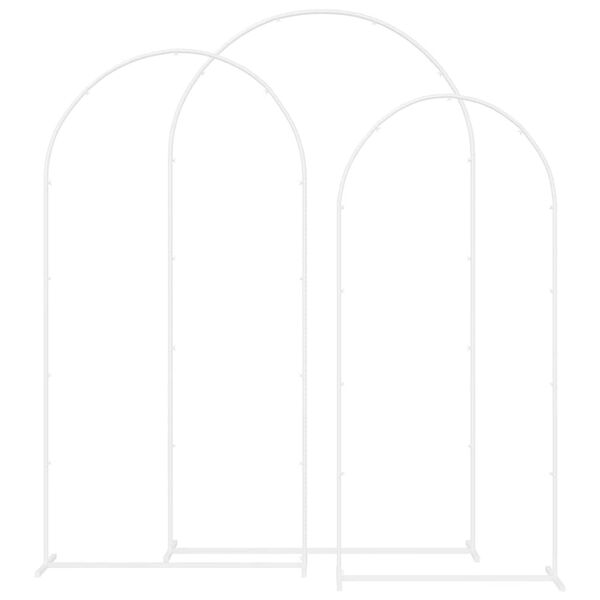 vidaXL Arco de Casamento 3 pcs Branco A&ccedil;o