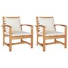 vidaXL Cadeira com almofada 2 Pe&ccedil;a Marrom e Creme 65 x 60 x 76,5 cm
