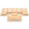 vidaXL 10 pcs conjunto lounge de jardim pinho maci&ccedil;o