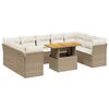 vidaXL 10 pcs conjunto de sof&aacute;s p/ jardim com almofad&otilde;es vime PE bege