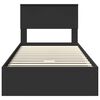 vidaXL Cama com Armazenamento Preto 90 x 190 cm Madeira processada