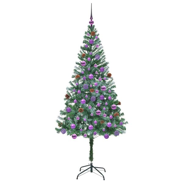 vidaXL &Aacute;rvore de Natal Artificial com 300 LEDs Verde 180 cm PVC e A&ccedil;o