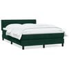 vidaXL Cama com molas/colch&atilde;o 160x220 cm veludo verde-escuro