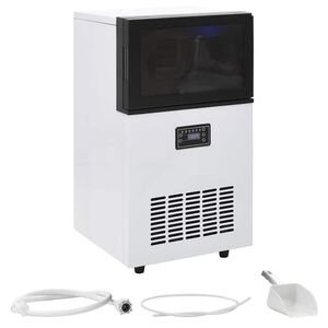 vidaXL M&aacute;quina de fazer cubos de gelo preto 45 kg/24 h