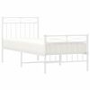 vidaXL Estrutura de cama com cabeceira e p&eacute;s 75x190 cm metal branco