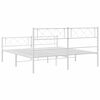 vidaXL Estrutura de cama com cabeceira e pés 140x200 cm metal branco