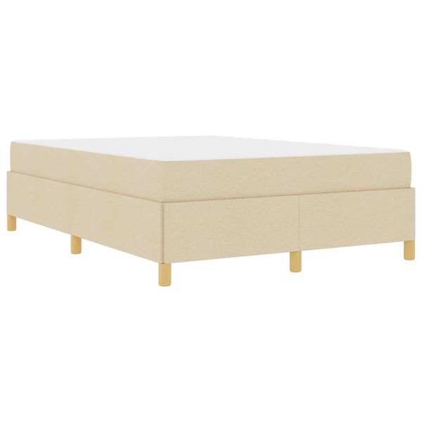 vidaXL Estrutura da Cama com colch&atilde;o Creme 160 x 200 cm tecido