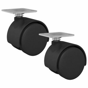 vidaXL Rod&iacute;zio Girat&oacute;rio 2 pcs Preto 39,5 x 39,5 x 37,8 mm Ferro e PP