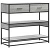 vidaXL Mesa consola 90x35x80 cm derivados de madeira cinzento sonoma