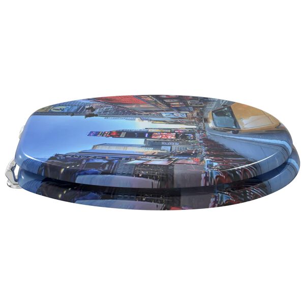 vidaXL Assento de Vaso Sanit&aacute;rio Multicolor 44 x 38 cm Placa de MDF