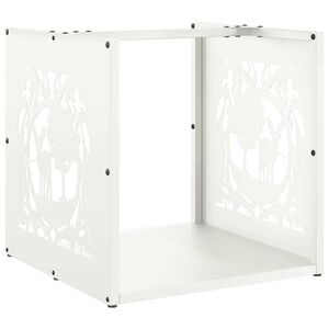 vidaXL Suporte para lenha 40x40x40 cm a&ccedil;o laminado a frio branco