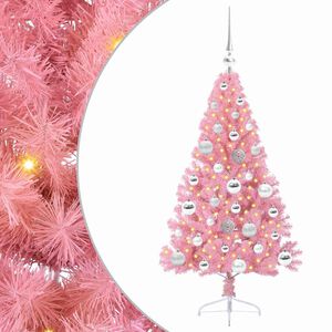 vidaXL &Aacute;rvore de Natal Artificial Pr&eacute;-iluminada Rosa 120 cm PVC