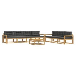 vidaXL Conjunto de Sof&aacute;s para Exterior 7 unid. Branco e Antracite
