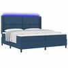 vidaXL Cama Box Spring LED com colch&atilde;o Azul 200 x 200 cm tecido