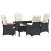 vidaXL Conjunto de Jantar para Jardim 5 unid. Preto vime PE