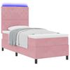 vidaXL Cama Box Spring LED com colch&atilde;o Rosa 90 x 190 cm tecido
