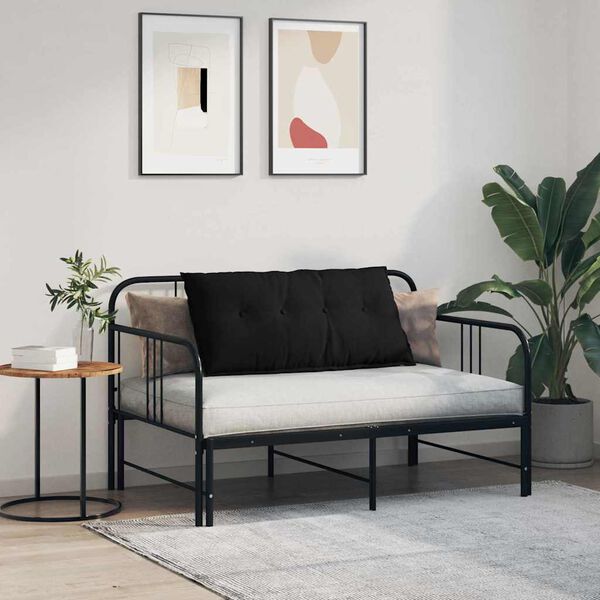 vidaXL Travesseiro para Costas Preto 100 x 50 cm Tecido de Microfibra