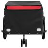vidaXL Reboque para bicicleta 45 kg ferro preto e vermelho