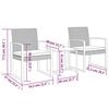 vidaXL 3 pcs conj. jantar p/ jardim c/ almofadões vime PP cinza-escuro