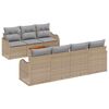 vidaXL Conjunto de Sof&aacute; de Jardim 8 unid. Bege e Cinza Claro vime PE