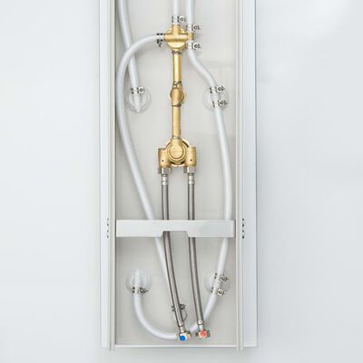 SCHÜTTE Painel duche vidro + misturadora termostática LANZAROTE branco