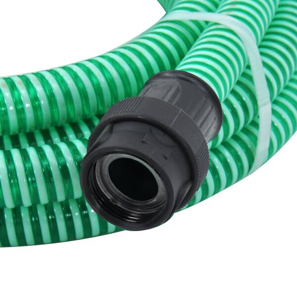 vidaXL Mangueira de sucção com conectores de PVC 1" 10 m PVC verde