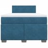 vidaXL Cama boxspring com colch&atilde;o 120x190 cm veludo azul-escuro