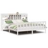 vidaXL Cama com estante sem colchão 180x200 cm pinho maciço branco