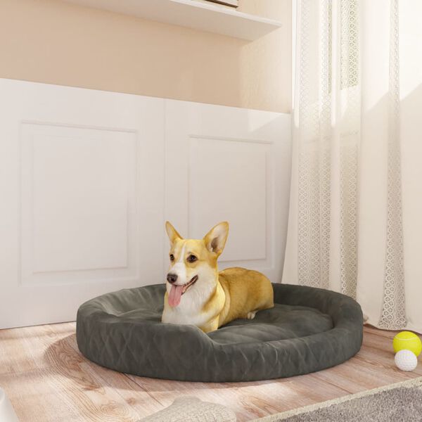 vidaXL Cama para c&atilde;es 90x70x23 cm pel&uacute;cia cinzento