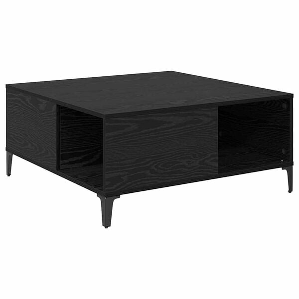 vidaXL Mesa de centro Carvalho Preto 80 x 80 x 36,5 cm