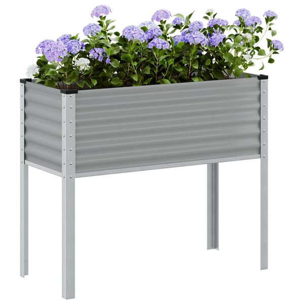 vidaXL Vaso/floreira de jardim 100x45x90 cm a&ccedil;o cinzento