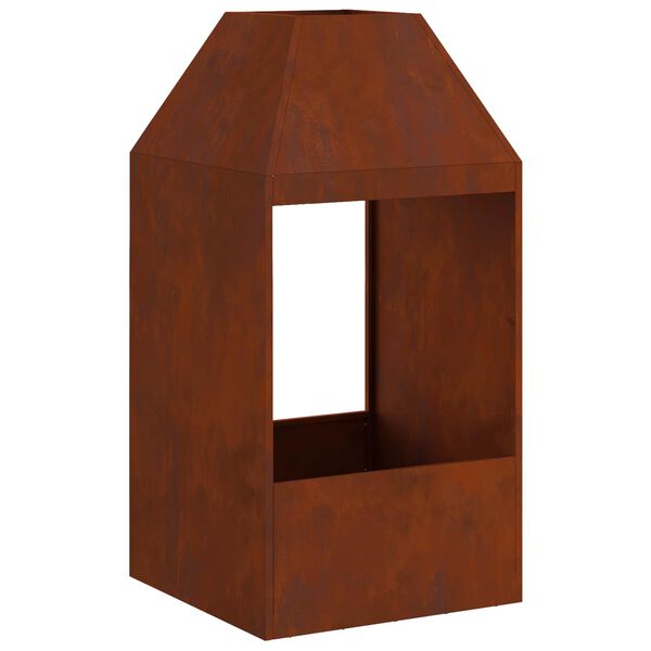 vidaXL Fire Pit Castanho 50 x 50 x 100 cm