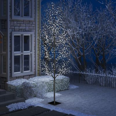 vidaXL Árvore de Natal 1200 LED flor cerejeira luz branco frio 400cm