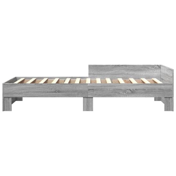 vidaXL Estrutura cama 100x200 cm derivados de madeira cinzento sonoma