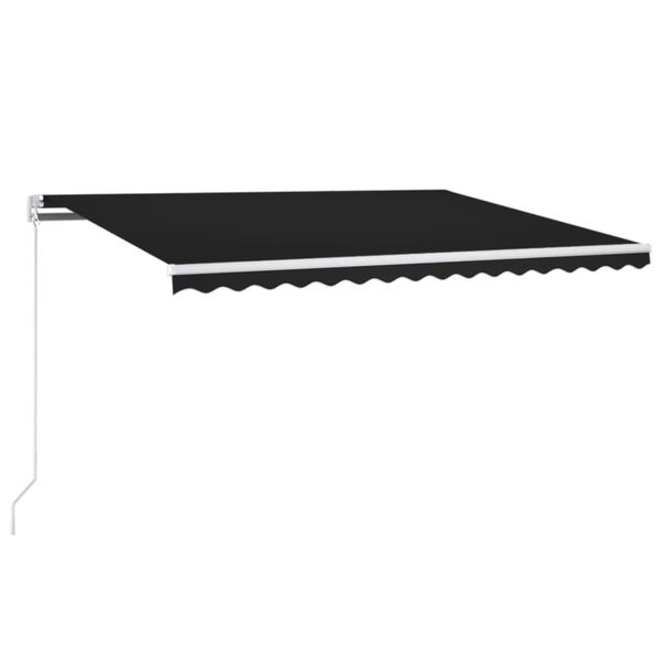 vidaXL Toldo retr&aacute;til manual com LED 400x350 cm antracite