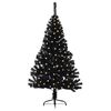 vidaXL &Aacute;rvore de Natal Artificial Pr&eacute;-iluminada Preto 120 cm PVC