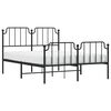 vidaXL Estrutura de cama com cabeceira e pés 140x200 cm metal preto
