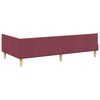 vidaXL Estrutura de Cama de Canto Vinho Vermelho 90 x 190 cm tecido