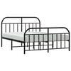 vidaXL Estrutura de cama com cabeceira e p&eacute;s 150x200 cm metal preto