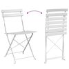 vidaXL Cadeira Dobr&aacute;vel de Jardim 2 pcs Branco 42 x 46 x 82cm Metal
