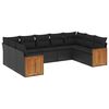 vidaXL 9 pcs conjunto de sof&aacute;s p/ jardim c/ almofad&otilde;es vime PE preto